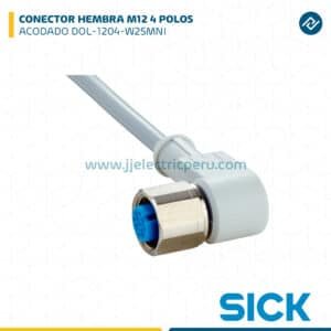 CONECTOR HEMBRA M12 4 POLOS ACODADO DOL-1204-W25MNI SICK