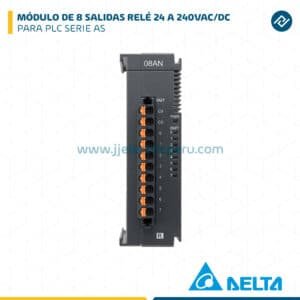 MÓDULO DE 8 SALIDAS RELÉ 24 A 240VAC/DC PARA PLC SERIE AS DELTA