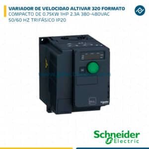VARIADOR DE VELOCIDAD ALTIVAR 320 0.75KW 1HP 2.3A 380-480VAC 50/60 HZ TRIFÁSICO IP20 SCHNEIDER ELECTRIC