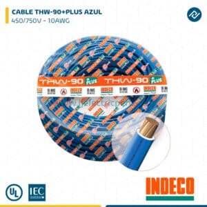 CABLE THW-90+PLUS AZUL 450/750V - 10AWG INDECO