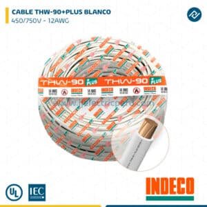 CABLE THW-90+PLUS BLANCO 450/750V - 12AWG INDECO