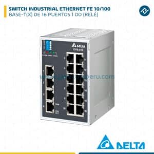 SWITCH INDUSTRIAL ETHERNET FE 10/100 BASE-T(X) DE 16 PUERTOS 1 DO (RELÉ) DELTA
