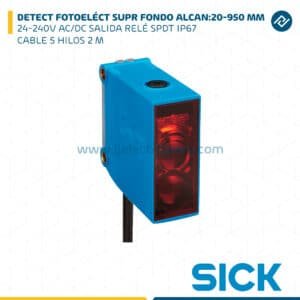 DETECT FOTOELÉCT SUPR FONDO,ALCAN:20-950 MM,24-240V AC/DC, IP67, CABLE 5 HILOS,2 M SICK
