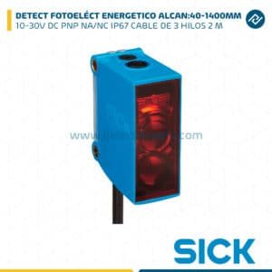 DETECT FOTOELÉCT ENERGÉTICO, ALCAN:40-1400MM, 10-30V, IP67, CABLE DE 3 HILOS,2 M SICK