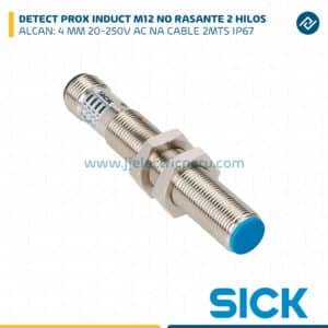 DETECT PROX INDUCT M12,ALCAN: 4 MM,NO RASANTE,20-250V AC, NA,2 HILOS,IP67,CABLE 2 MT SICK
