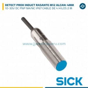 DETECT PROX INDUCT M12,ALCAN: 4MM, RASANTE, 10-30V DC, IP67, CABLE DE 4 HILOS,2 M. SICK