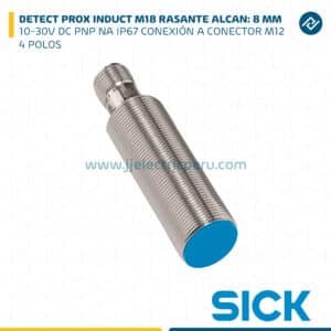DETECT PROX INDUCT M18, ALCAN: 8 MM, RASANTE, 10-30V DC, IP67, 4 POLOS. SICK