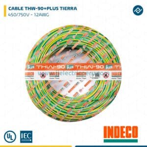 CABLE THW-90+PLUS TIERRA 450/750V - 12AWG INDECO