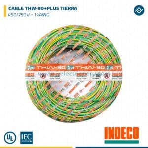 CABLE THW-90+PLUS TIERRA 450/750V - 14AWG INDECO