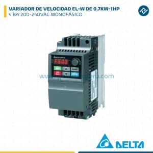VARIADOR DE VELOCIDAD EL-W DE 0.7KW-1HP 4.8A 200-240VAC MONOFÁSICO DELTA