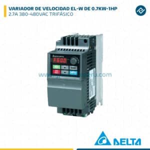 VARIADOR DE VELOCIDAD EL-W DE 0.7KW-1HP 2.7A 380-480VAC TRIFÁSICO DELTA