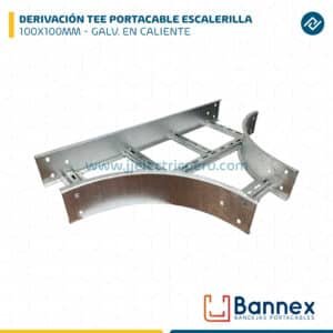 DERIVACIÓN TEE PORTACABLE ESCALERILLA 100X100MM ESPESOR 1.2MM/1.5MM GALVANIZADA EN CALIENTE BANNEX