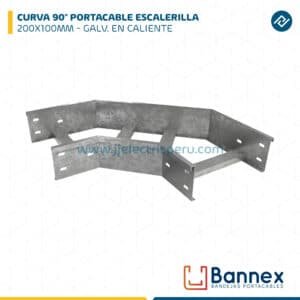 CURVA 90° PORTACABLE ESCALERILLA 200X100MM ESPESOR 1.2MM/1.5MM GALVANIZADA EN CALIENTE BANNEX