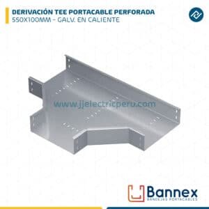 DERIVACIÓN TEE PORTACABLE PERFORADA 550X100MM ESPESOR 1.2MM/1.5MM GALVANIZADA EN CALIENTE BANNEX