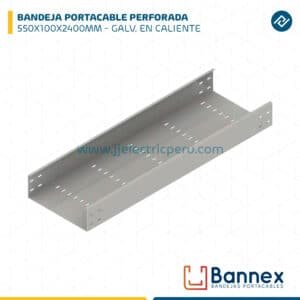 BANDEJA PORTACABLE PERFORADA 550X100X2400MM ESPESOR 1.2MM/1.5MM GALVANIZADA EN CALIENTE BANNEX