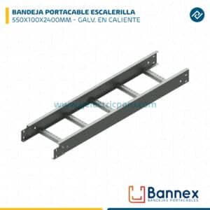 BANDEJA PORTACABLE ESCALERILLA 550X100X2400MM ESPESOR 1.2MM/1.5MM GALVANIZADA EN CALIENTE BANNEX