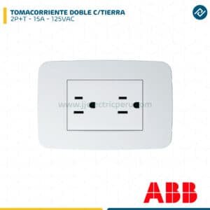 TOMACORRIENTE DOBLE 2P+T 15A 125VAC 2CLA052820N1102 ABB