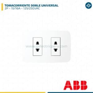 TOMACORRIENTE DOBLE UNIVERSAL 2P 15/16A 125/250VAC 2CLA053520N1102 ABB